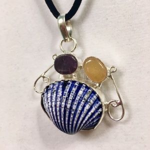Blue Sea Shell Pendant